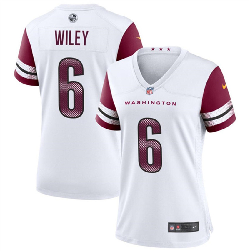 Women's White Washington Commanders #6 Michael Wiley Stitched Jersey(Run Small)